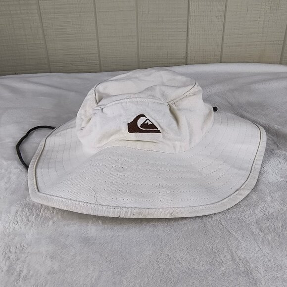 Vintage 90s Quiksilver Bucket Hat Fishing Chin Strap Canvas - Picture 1 of 5